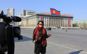 PYONGYANG, North Korea -- Jean H. Lee stands on Kim Il Sung Square in Pyongyang, North Korea. (Photo courtesy Jean H. Lee. All Rights Reserved)2