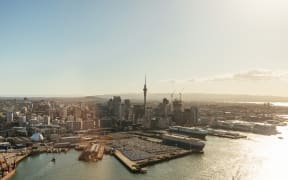 A view of central Auckland from the harbour.