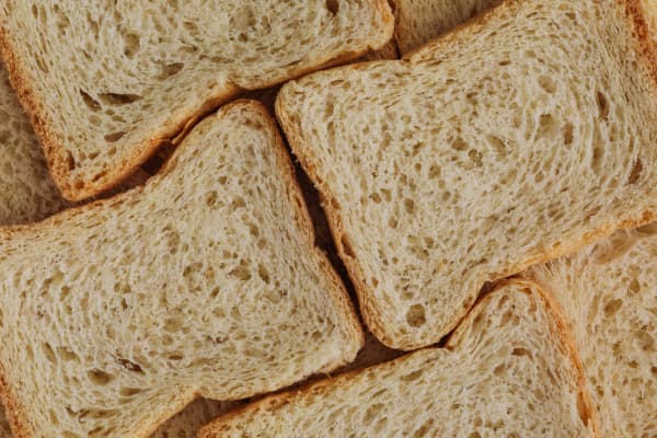 A close-up of sliced bread.