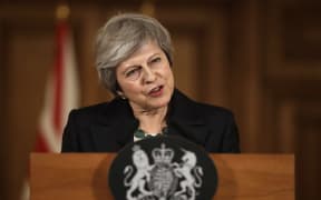 Britain's Prime Minister Theresa May speaks during a press conference inside 10 Downing Street in central London on November 15, 2018.