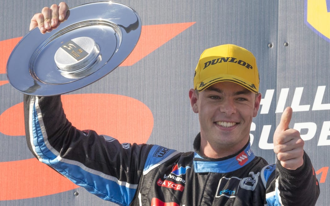 Scott McLaughlin celebrates victory at Phillip Island