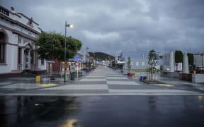 West Coast storm. Greymouth town ship received some rain and wind overnight.