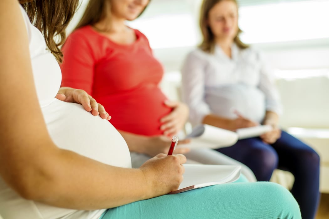 Pregnant women at clinic.