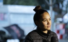 Pania Newton before today's hīkoi from Ihumātao to the Prime Minister's office in Mount Albert.