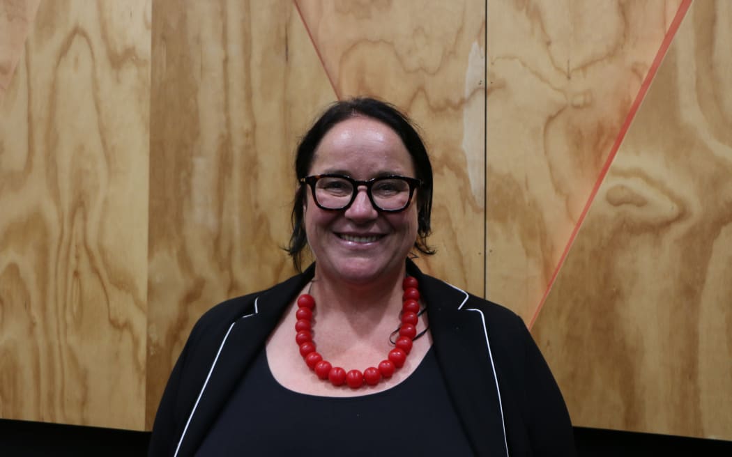 Rolleston College tumuaki (principal) Rachel Skelton pictured in the school auditorium.