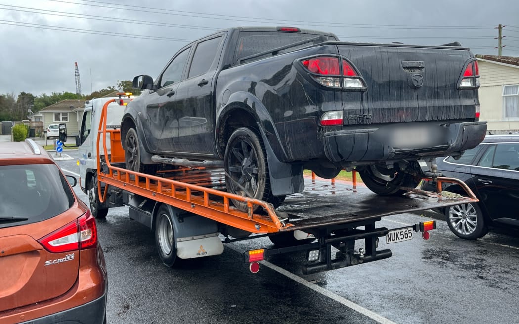 A ute seized by police as part of Operation Yellowstone.