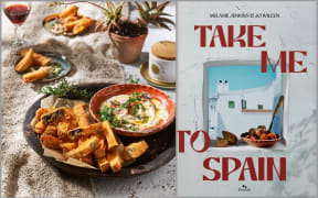 Image of eggplant dish and book cover