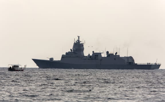 The Norwegian frigate Helge Ingstad leaves from Cyprus on Friday.