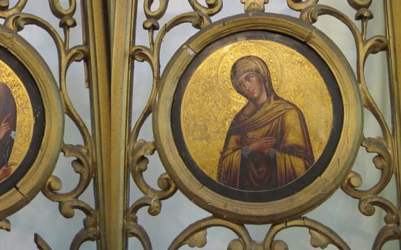 Annunciation on Royal Doors in Nõo Trinity Church, Estonia