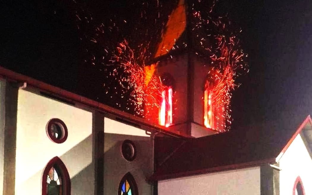 Vao church on fire on 18 July 2024