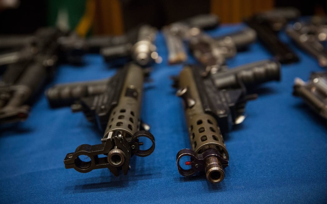 Guns seized by the NYPD in 2013.