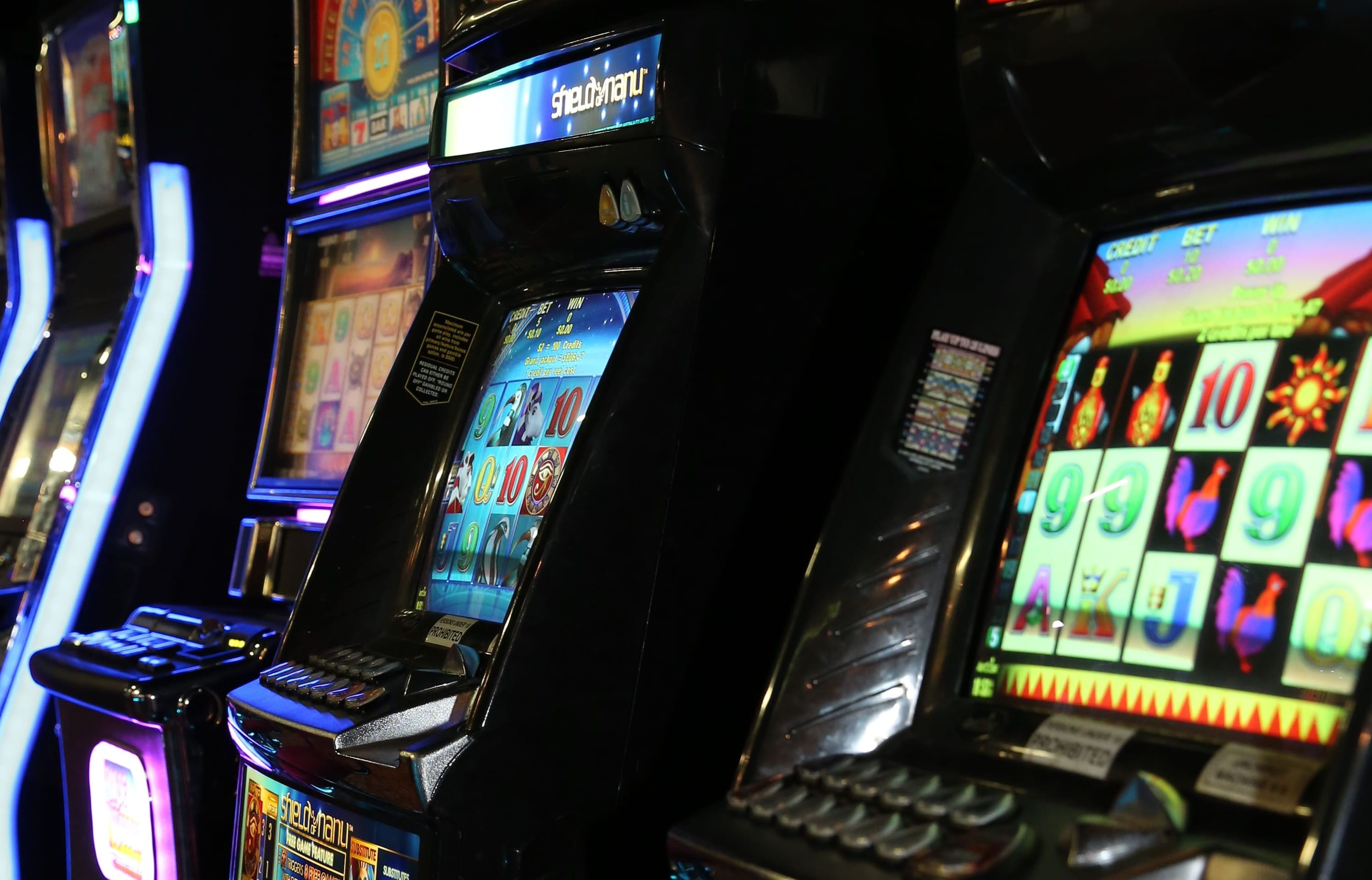 Pokie machines.