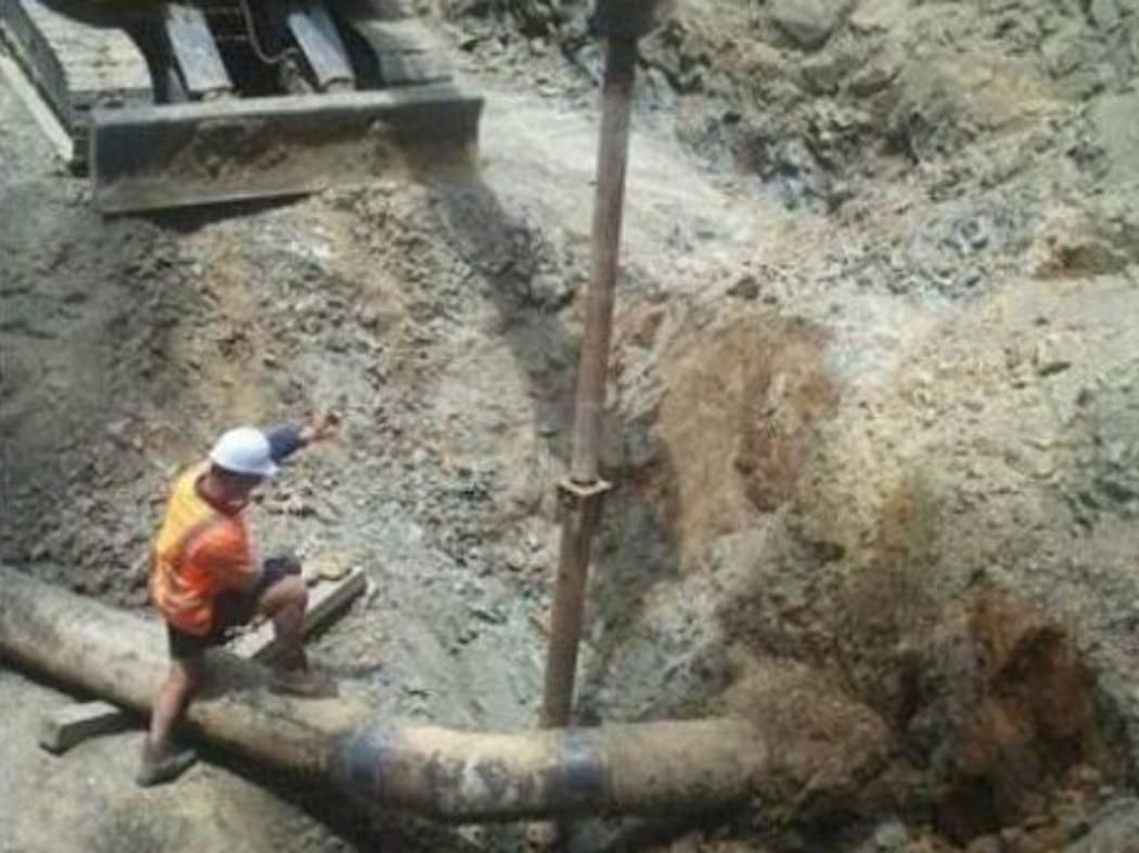 The Gisborne water pipeline is checked for leaks.