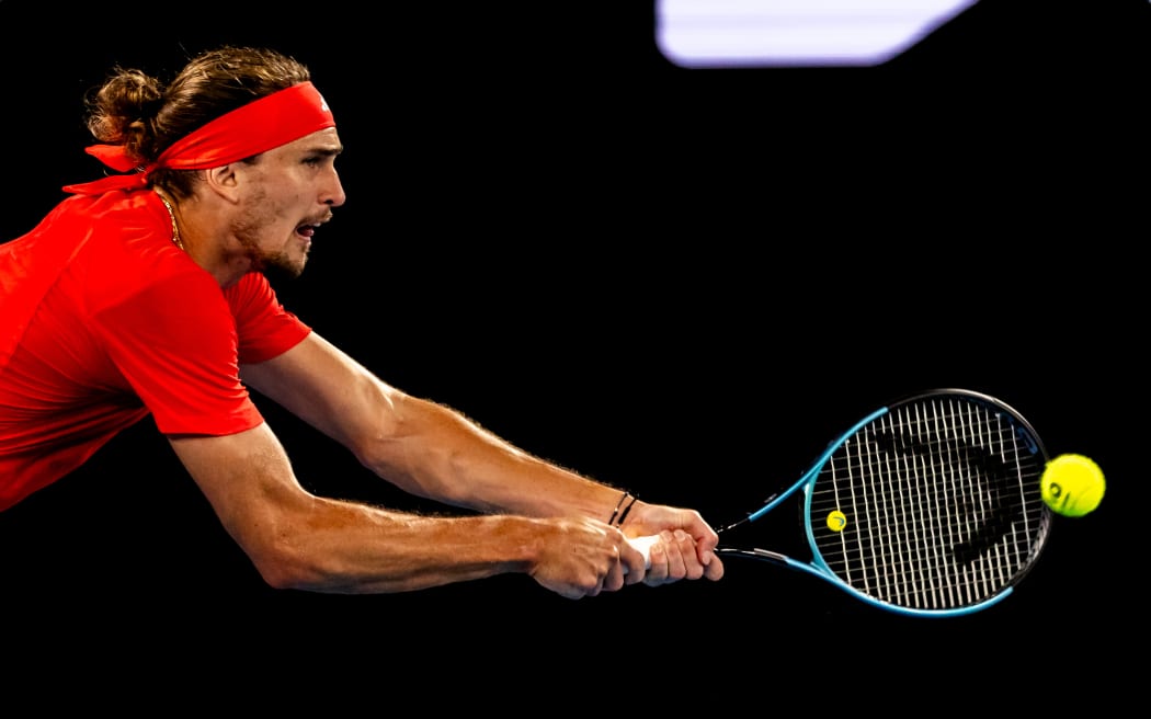 MELBOURNE, VIC - JANUARY 12: Alexander Zverev of Germany in action during Round 1 of the 2025 Australian Open on January 12 2025, at Melbourne Park in Melbourne, Australia. (Photo by Jason Heidrich/Icon Sportswire)