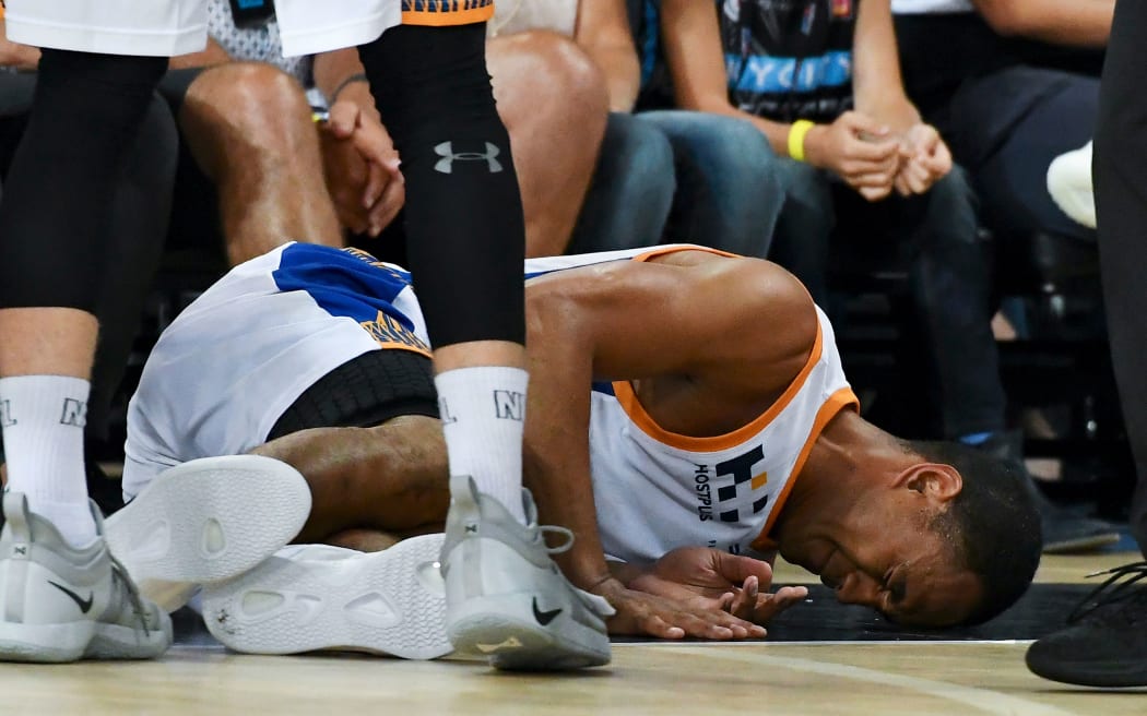 Brisbane Bullets Mika Vukona is injured.