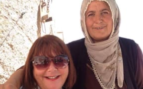 Ruth Lockwood with a Turkish villager