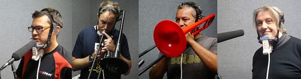 Study trombonists included Joe Thomas, NZ Army band. Aaron Chandler. Scott Taitoko, CPIT & Christchurch Symphony Orchestra. Rodger Fox, the Rodger Fox Big band.