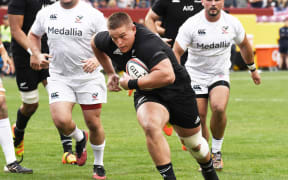 Ethan de Groot playing for the All Blacks against USA 2021.