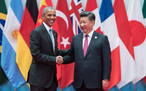 President Obama, left,being welcomed by Chinese President Xi Jinping at the G20 summit in Hangzhou.
