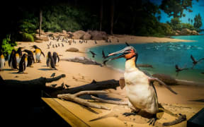 An artistic representation of a North Canterbury beach some 62 millions years ago. Canterbury Museum and Tom Simpson