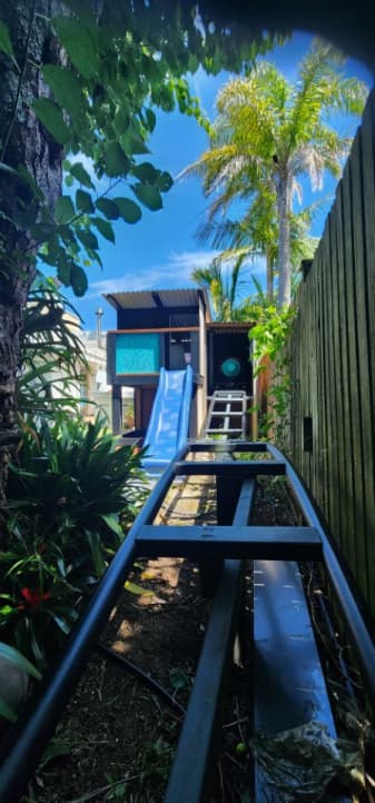 Trees encroaching onto the roller coaster track have become a safety issue, Burton says.