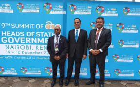 Vanuatu was represented at the ACP 2019 Summit in Kenya by Minister of Foreign Affairs, Ralph Regenvanu (centre) Ambassador to the ACP, John H Licht (right), accompanied by the Chairman of the United Liberation Movement for West Papua, Benny Wenda.
