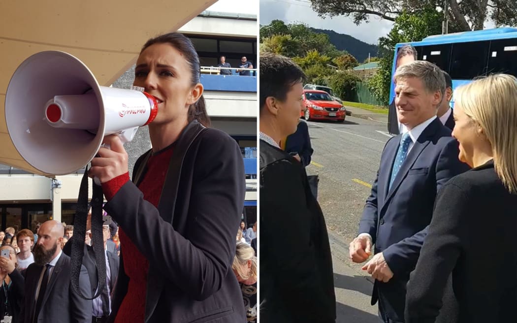 Jacinda Ardern and Bill English hit the campaign trail again.
