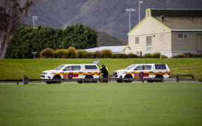 Emergency services at the scene of a fatal car fire in Lower Hutt, September 2025.