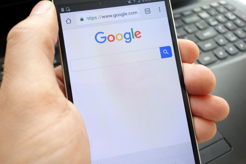 Smartphone with Google search browser.
