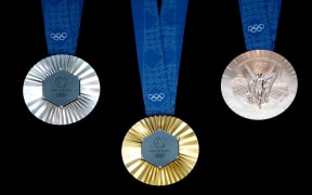 Unveiling of the silver, gold and bronze medals for the 2024 Paris Olympics.
