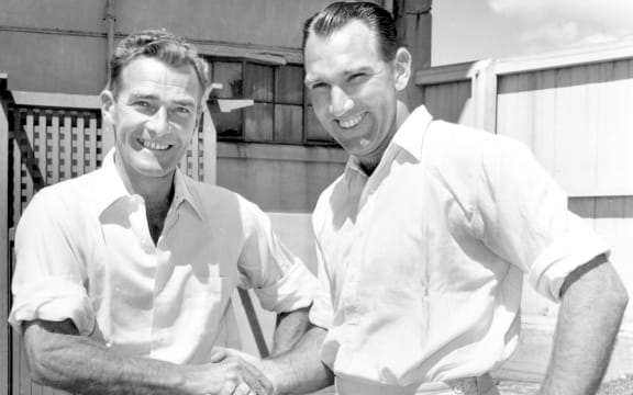 Bert Sutcliffe and John Reid.