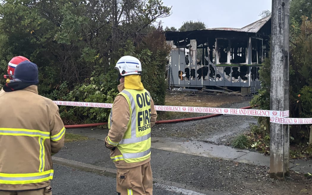 A house in Manapouri, Southland was badly damaged by fire on 4 July 2024.