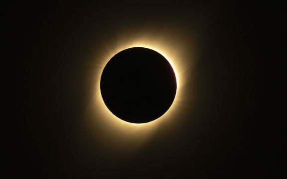 Solar eclipse as seen from the La Silla European Southern Observatory (ESO) in La Higuera, Coquimbo Region, Chile, on July 02, 2019.