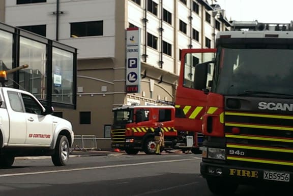 Emergency workers at the gas leak in Albion Lane.