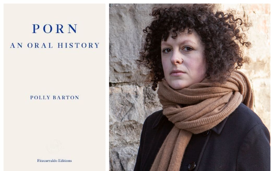 composite image of Polly Barton and her book "Porn an Oral History"