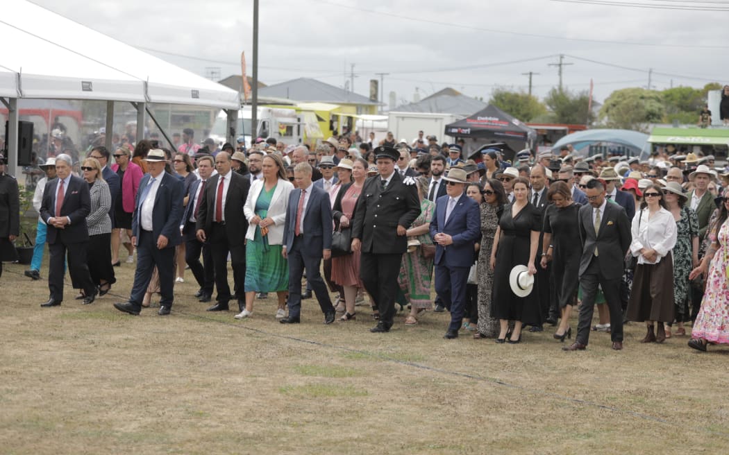 PM Christopher Luxon, Nicola Willis arrive at Ratana