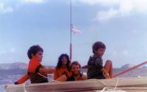 Linda and David Trubridge and their sons Sam and William arrive in New Zealand on their yacht Hornpipe.