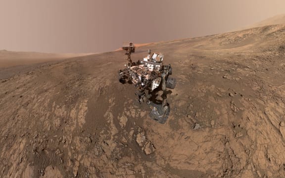 This self-portrait of NASA's Curiosity Mars rover obtained February 4, 2018 shows the vehicle on Vera Rubin Ridge