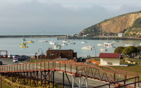 View of Oamaru Harbour taken from Loan and Merc building.