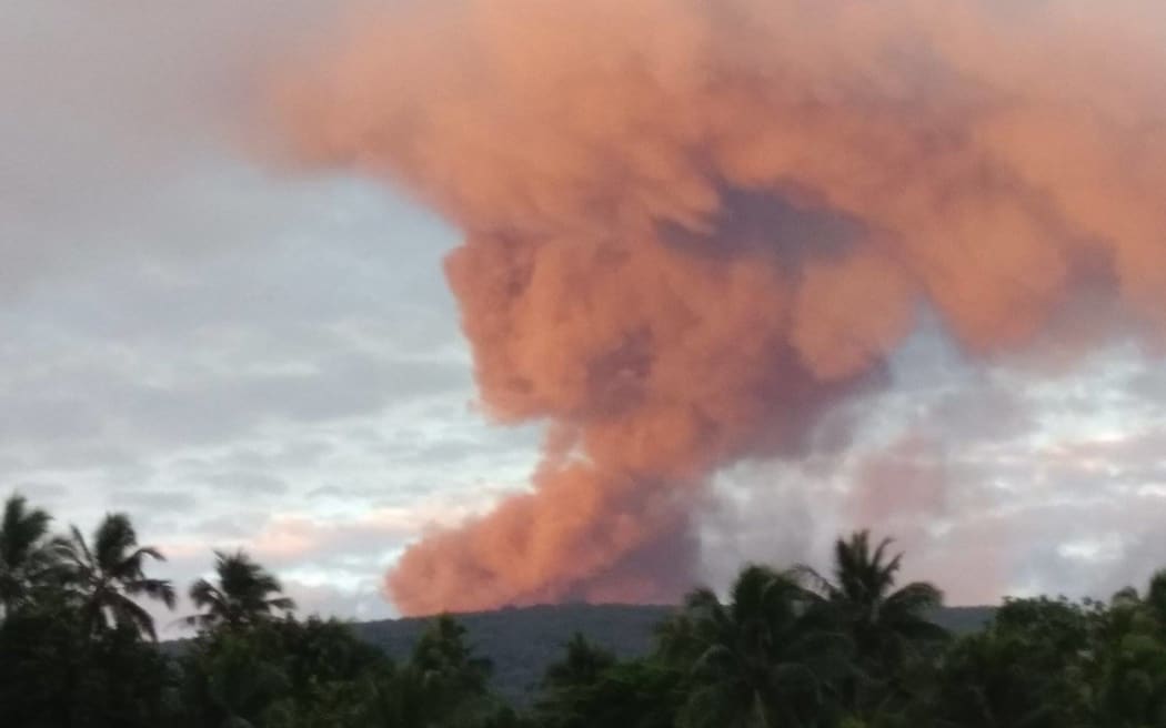 Ambae volcano, Vanuatu, pictured on 26 September.