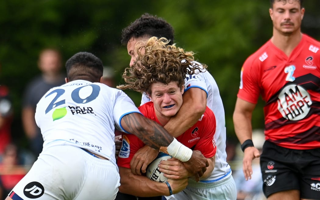 Harry Inch of the Crusaders during the Super Rugby pre-season rugby match, Crusaders Vs Blues , at the Kirwee Rugby Club, Kirwee, New Zealand, 31st January 2025.