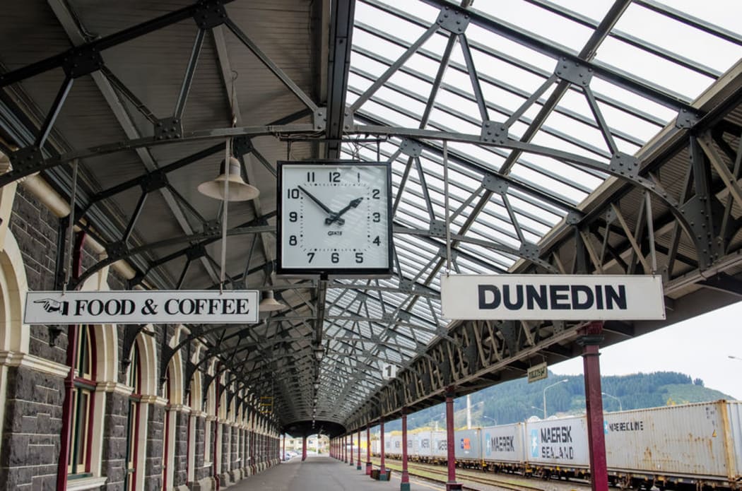 Dunedin railway station sign