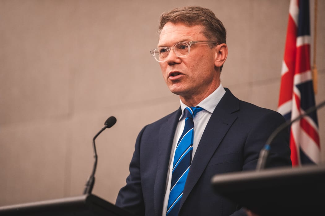 National's finance spokesperson Paul Goldsmith at the announcement of the party's economic and tax policy.