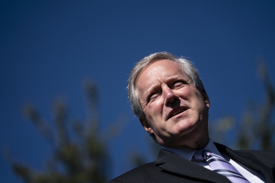 WASHINGTON, DC - OCTOBER 02: White House Chief of Staff Mark Meadows speaks to reporters about President Trump's positive coronavirus test outside the West Wing of the White House on October 2, 2020 in Washington, DC.