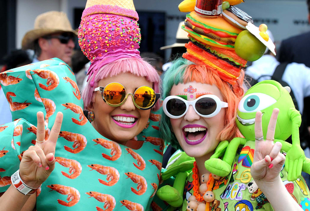 Race goers at Flemington Racecourse in Melbourne.