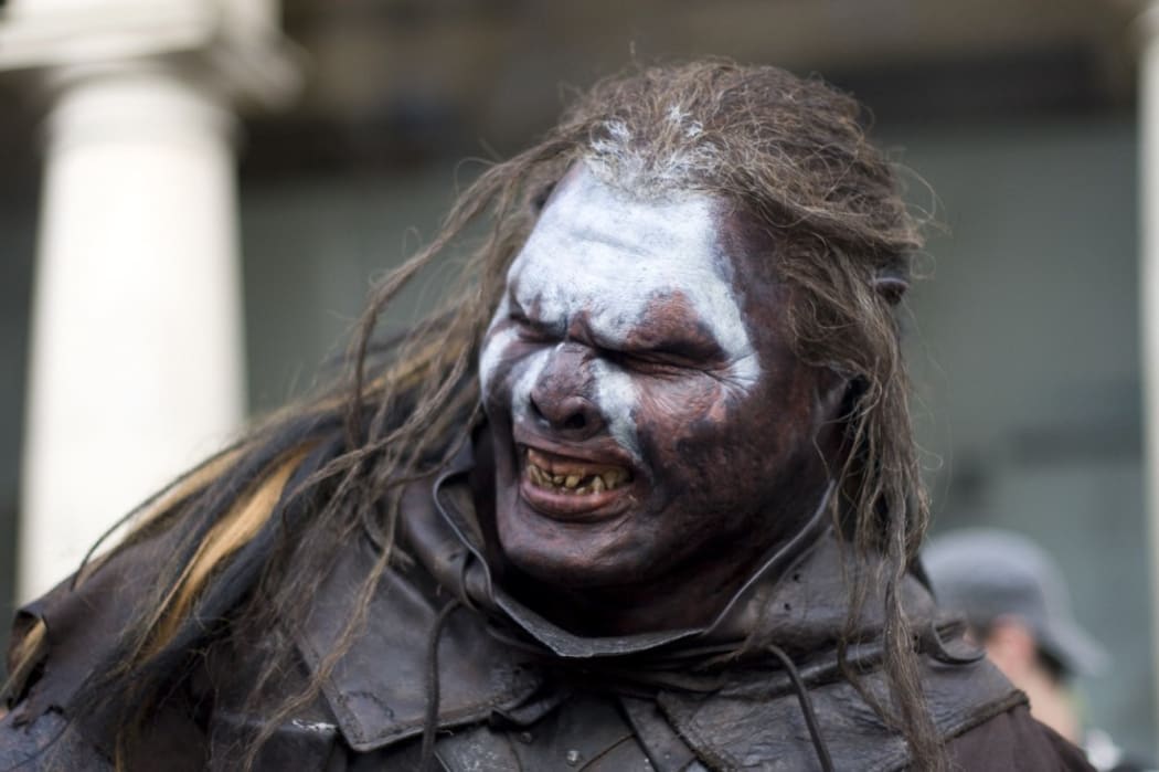 New Zealand actor Lawrence Makoare as the Uruk-hai leader Lurtz