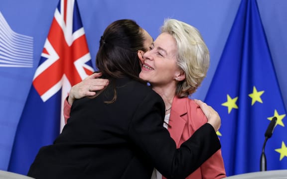 Prime Minister Jacinda Ardern and European Commission President Ursula von der Leyen at EU headquarters in Brussels on 30 June 2022.