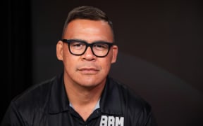 Dave Letele in studio with Guyon Espiner.