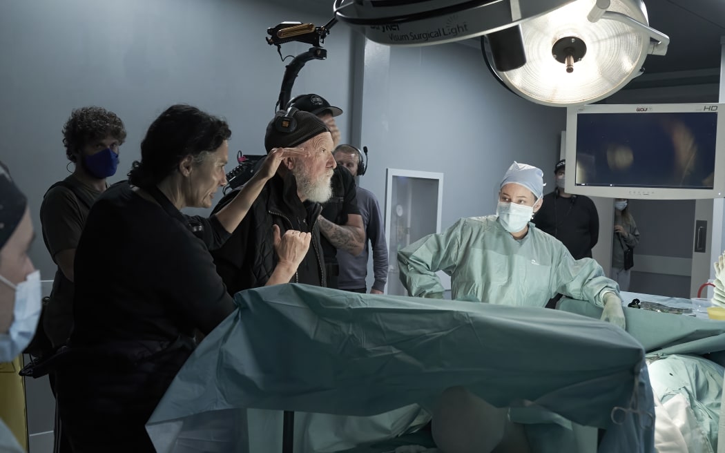 Director Christine Jeffs with cinematograpoher John Toon filming day eight of A Mistake.