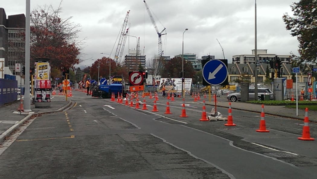 Roadworks in Durham Street.